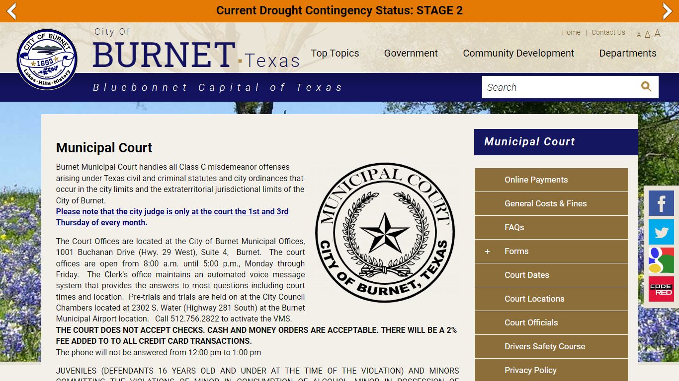 Municipal Court | Burnet Texas